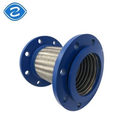 Chemische anti-corrosieve gascompensator 304 SS gevlochten metalen slang flexibel met PTFE-flens